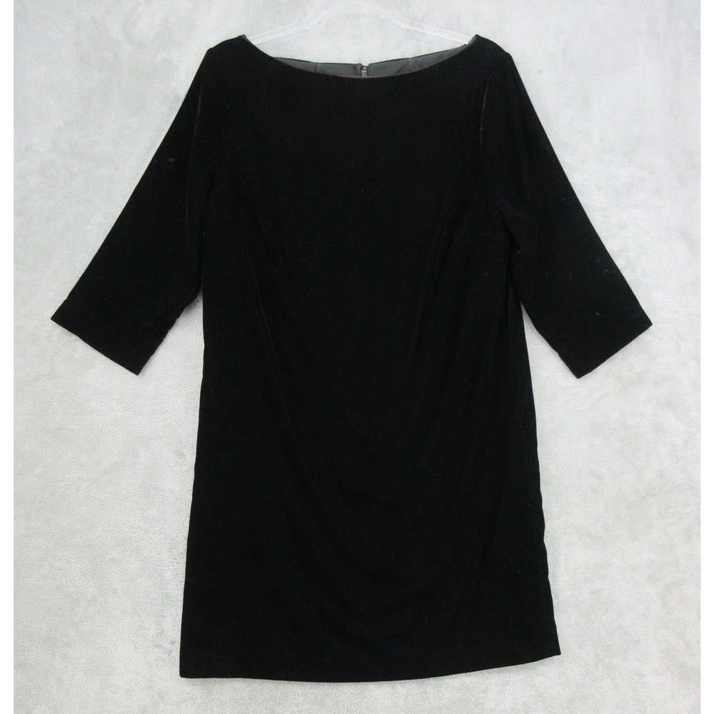 Banana Republic Dress Womens Size 10 Velvet Mini Minimalist Office Career Black